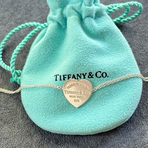 Tiffany & Co. Double Chain Heart Tag Bracelet 6" - Picture 7 of 7